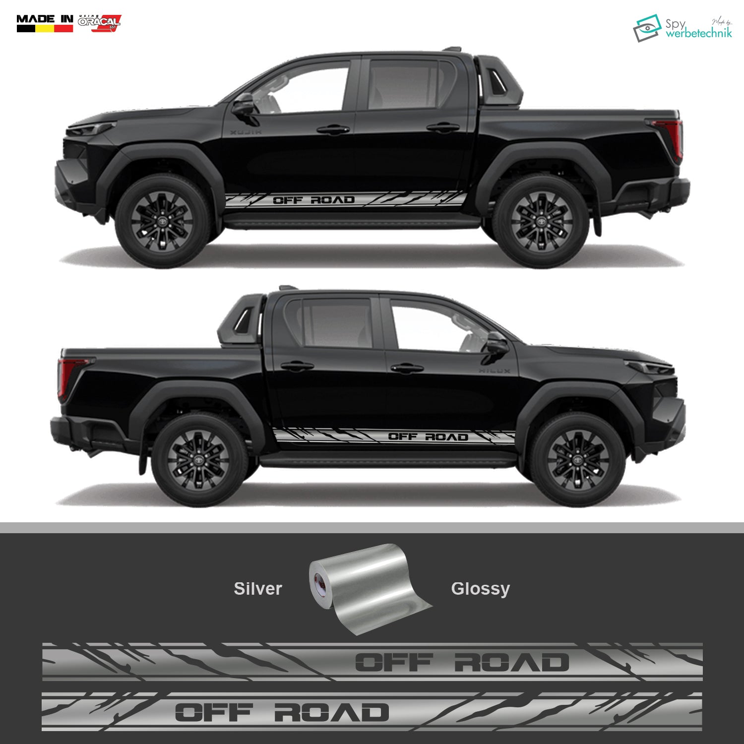 OFF ROAD Auto Seitenstreifen Aufkleber | 2er-Set – Detailansicht 2