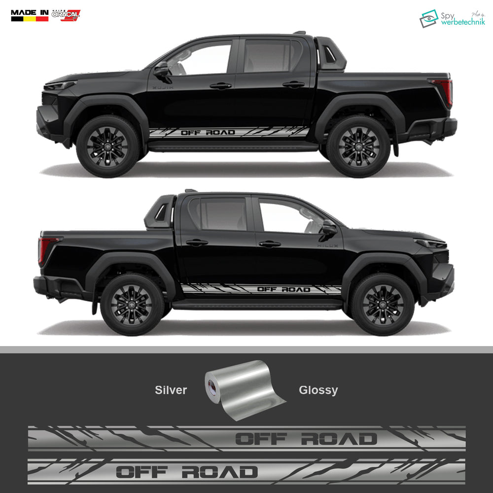 OFF ROAD Auto Seitenstreifen Aufkleber | 2er-Set – Detailansicht 2