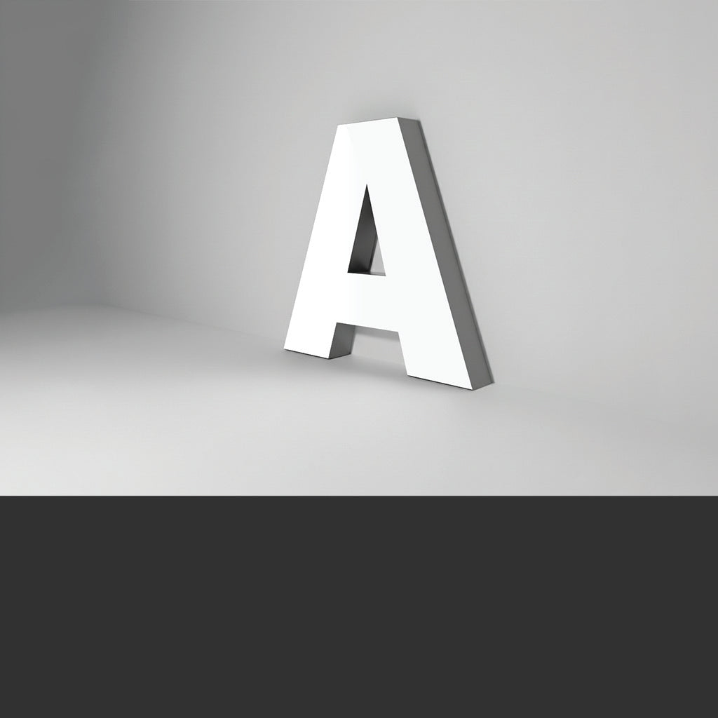 3D Leuchtbuchstaben aus Acryl & Aluverbund – Seitenansicht mit Profilgehäuse und Ausleuchtung