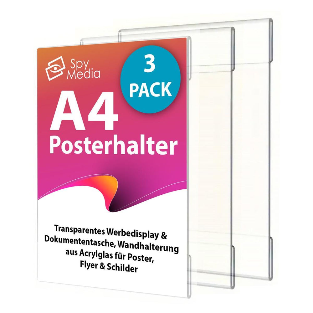 Plexiglas Aufsteller Set (3 Stück) | Eleganter Acryl Halter für Restaurant, Geschäft, Empfang & Büro - Spy Werbetechnik