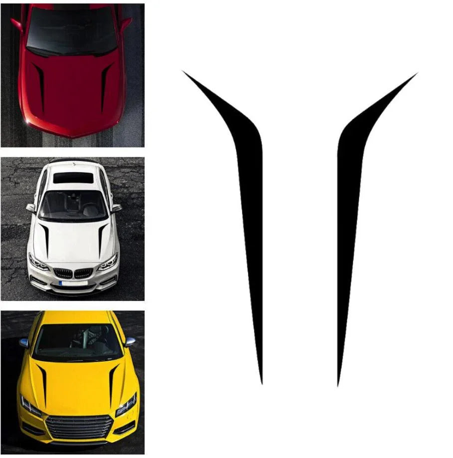 Matte Black Racing Hood Sticker: Weatherproof Vinyl Car Bonnet Decal - Spy Werbetechnik
