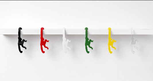 Affen Regalhaken aus Plexiglas – Bananenhalter & Küchenhaken zum Einhängen am Regal