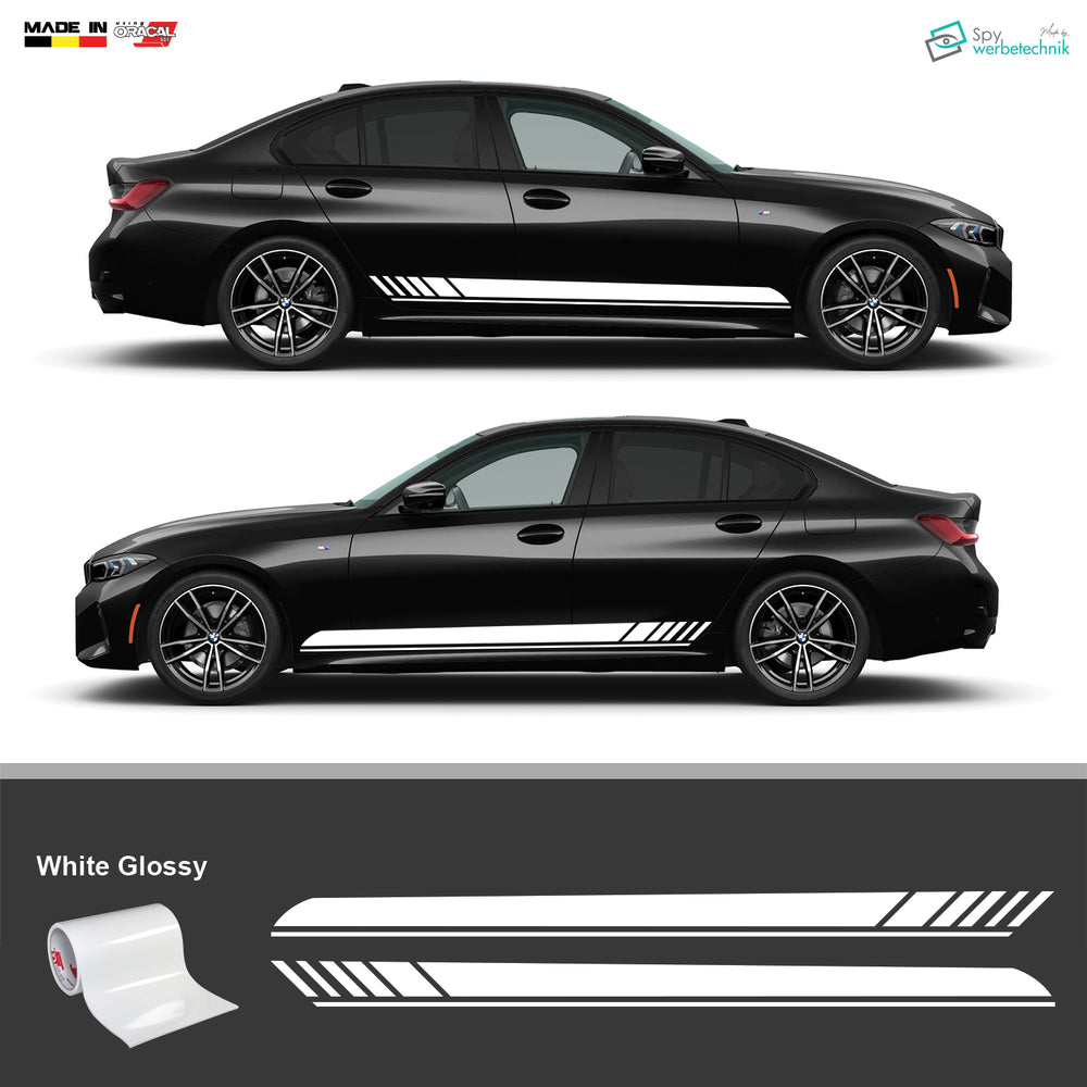 Racing Auto Seitenstreifen Aufkleber | 2er-Set – Detailansicht 3