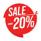 Runder SALE Fensteraufkleber mit Wunsch-Rabatt - Vinyl Schaufenster Sticker