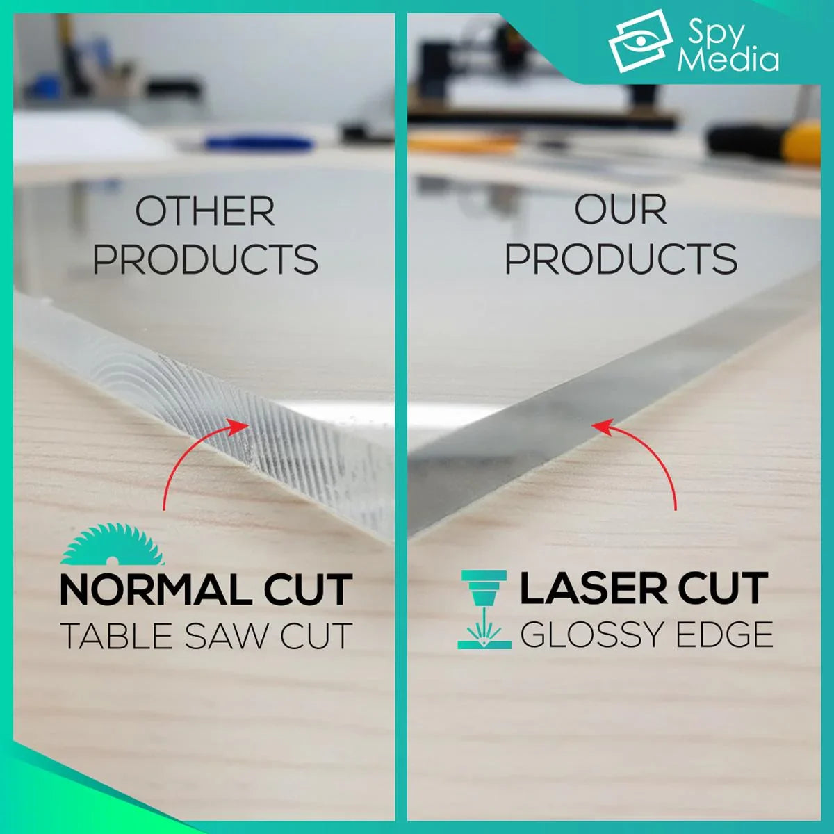 Transparente Acrylglasplatte PLEXIGLAS® | 3mm, 5mm, 8mm, 10mm | Benutzerdefinierte Zuschnittgrößen für Heimwerker, Handwerk & Heimprojekte, Lasergeschnitten - Spy Werbetechnik