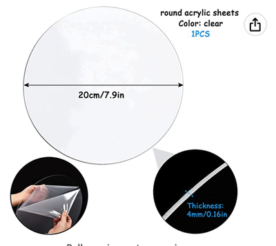 10 Stück rundes transparentes Plexiglas 10 cm, 3 mm dick - Dekorationselement