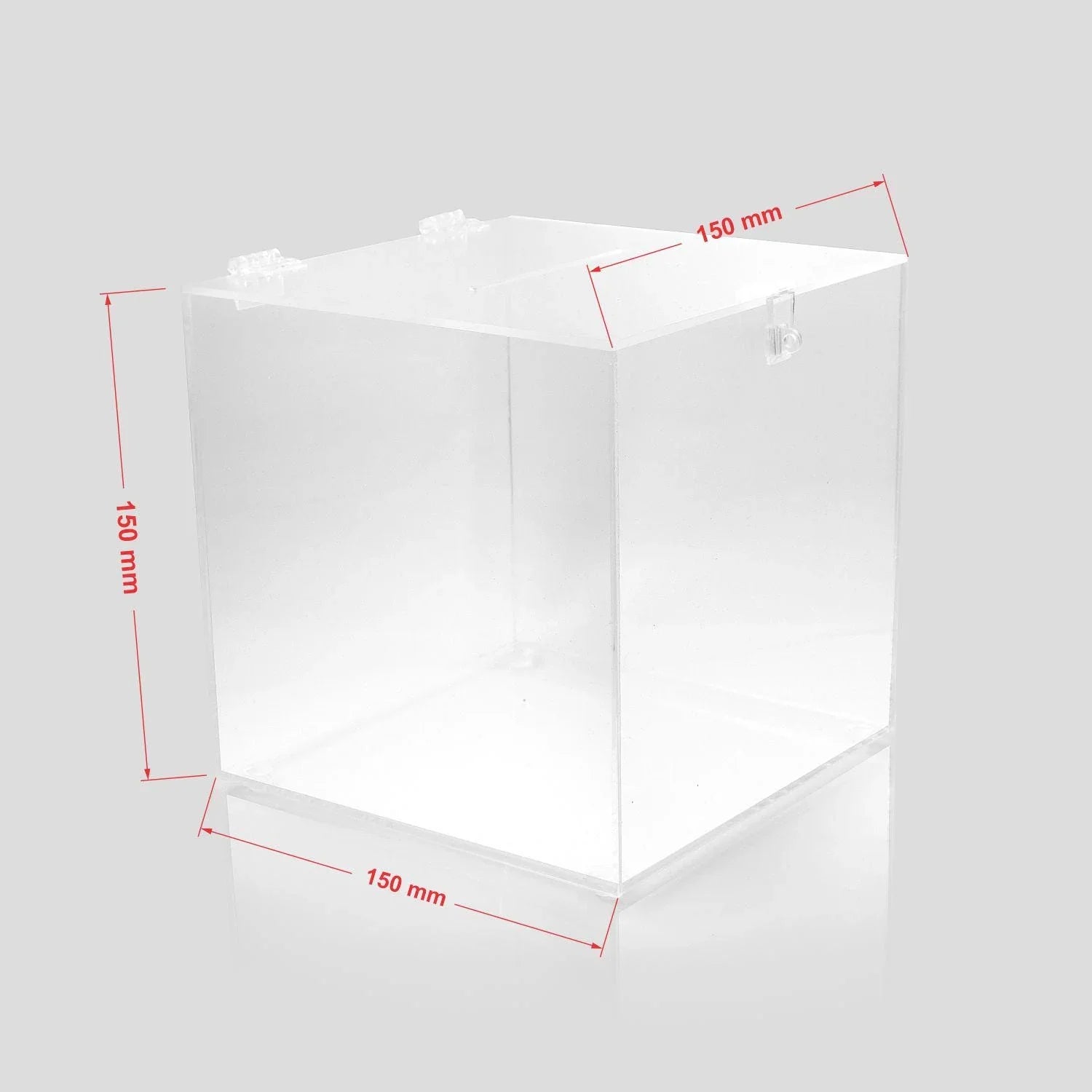 Acryl-Spendenbox Transparent – Spenden- & Vorschlagsbox mit Schlitz, 15/20/30 cm - Spy Werbetechnik