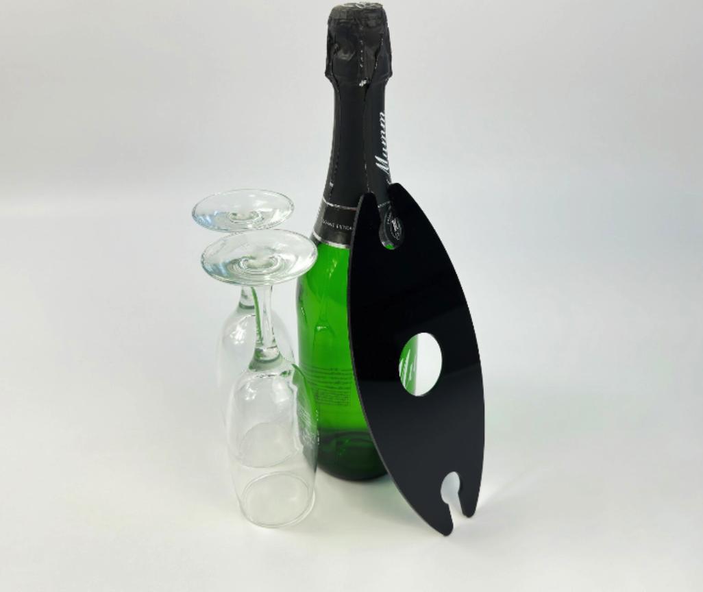 Champagnerglas-Halter aus transparentem Plexiglas – Eleganter Acrylständer für Events & Hochzeiten - Spy Werbetechnik