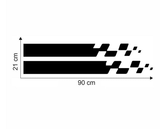 black car hood racing stripe decal 90x21cm vinyl tuning sticker