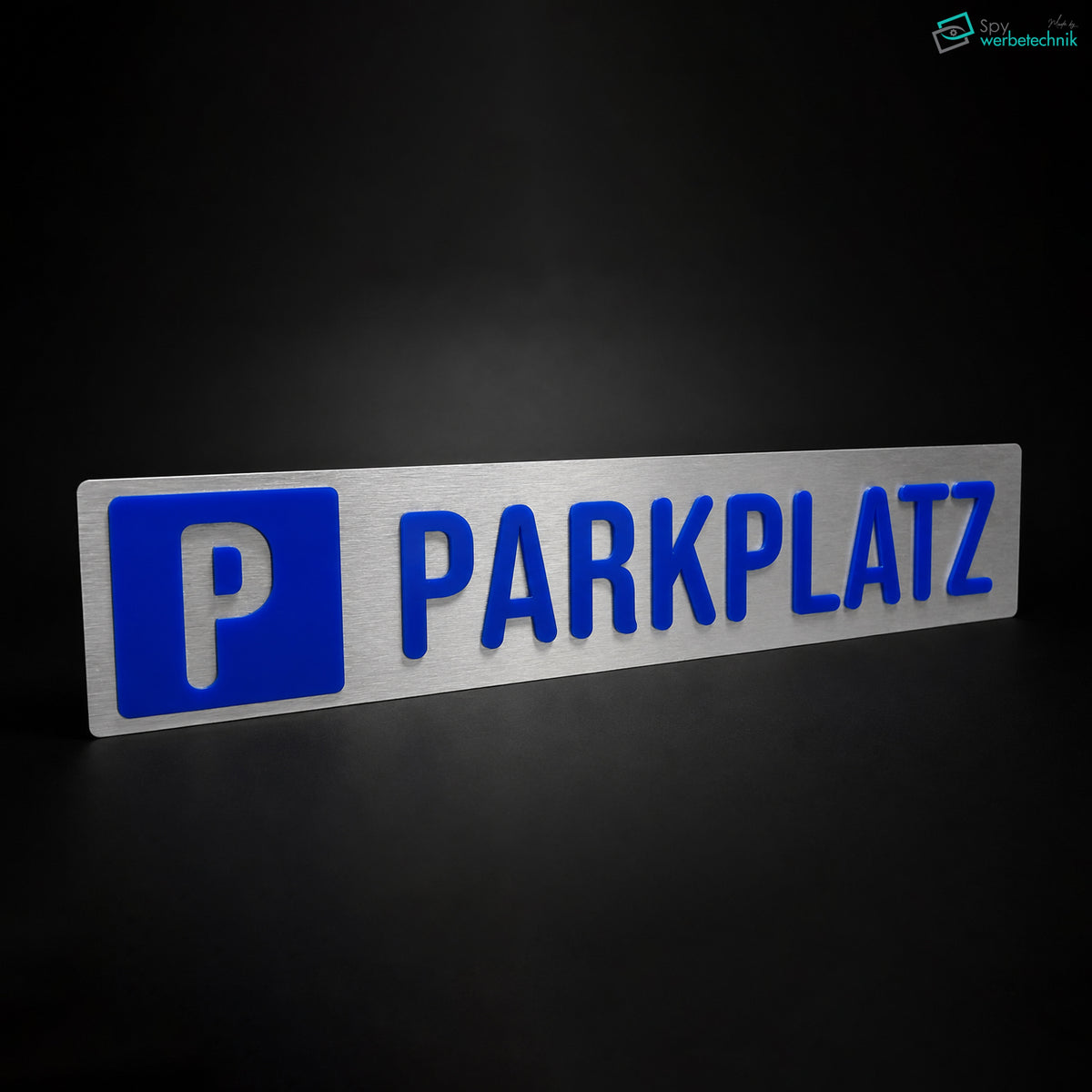 Parkplatzschild 50x10 cm – Alu-Verbund mit 3D Plexiglas-Buchstaben – PARKPLATZ