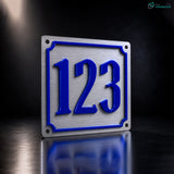 Individuelles Hausnummernschild 11x11 cm – Alu-Verbund mit 3D Plexiglas-Ziffern – personalisierbar