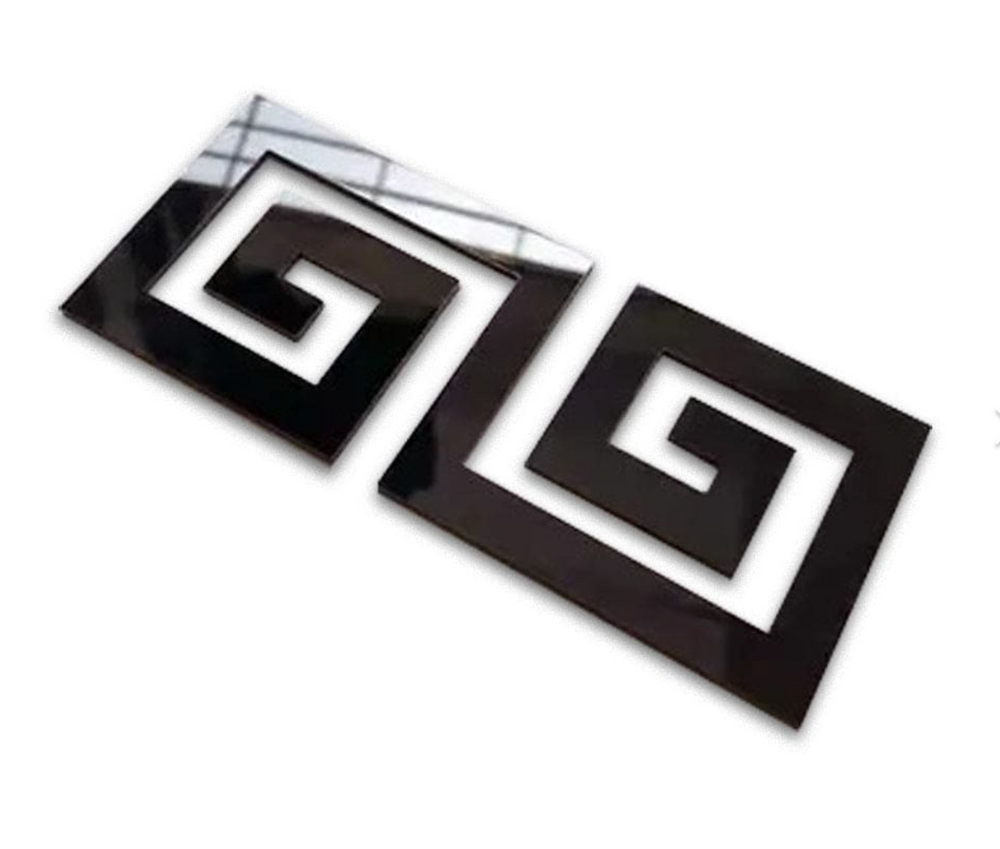 set 5 deko wandplatten aus schwarzem plexiglas 3 mm 20 8 cm