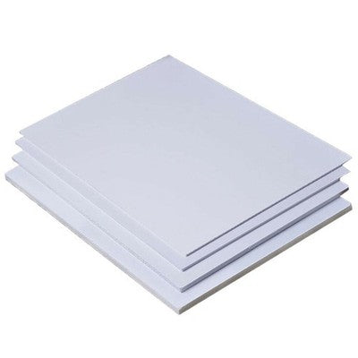 Satz mit 5 A4-Platten, 3mm, Schaumstoff, Komatex, expandiertes PVC, weiß