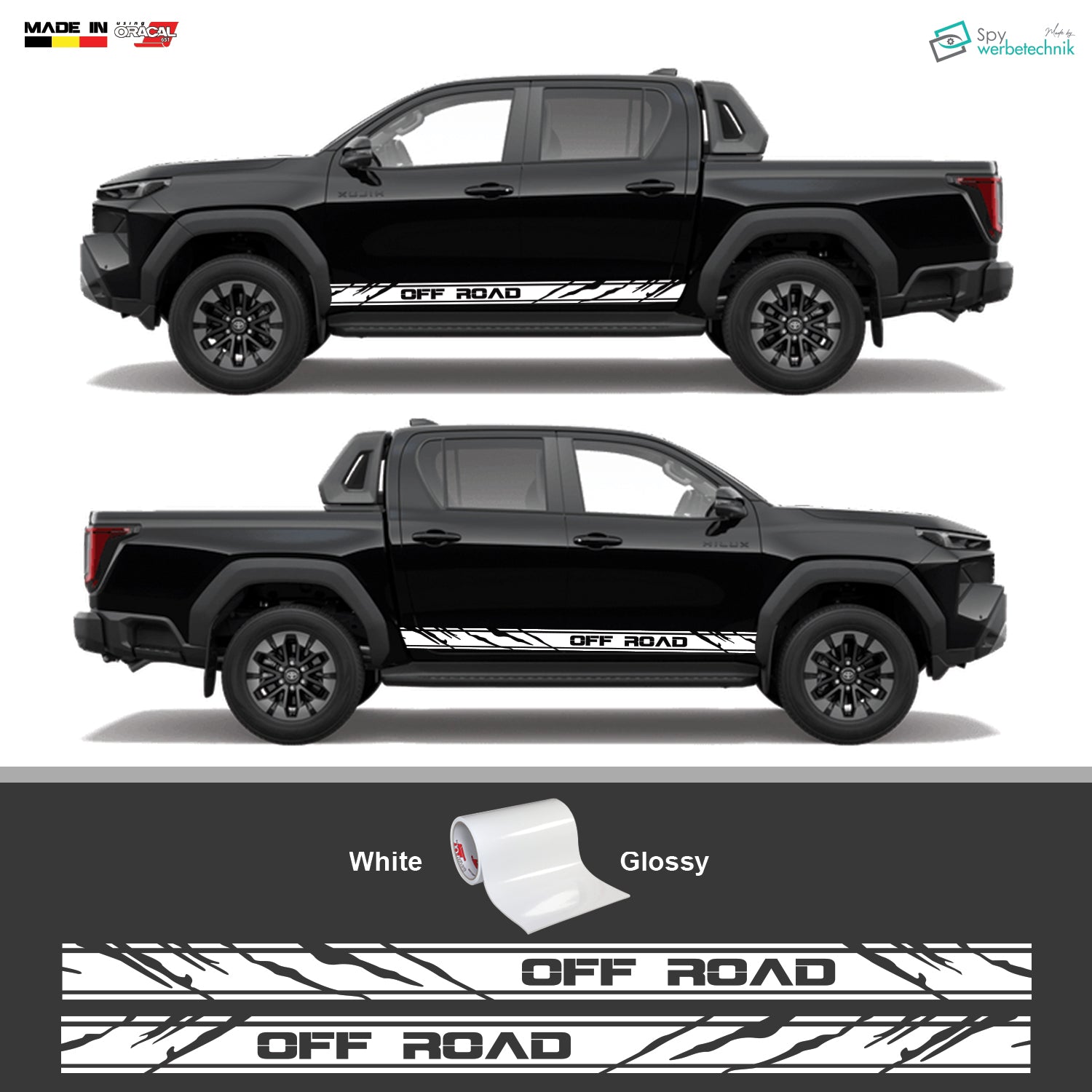 OFF ROAD Auto Seitenstreifen Aufkleber | 2er-Set – Detailansicht 3
