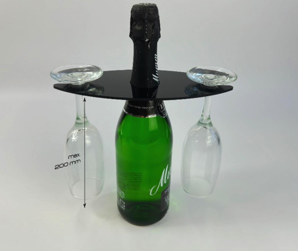 Champagnerglas-Halter aus transparentem Plexiglas – Eleganter Acrylständer für Events & Hochzeiten - Spy Werbetechnik