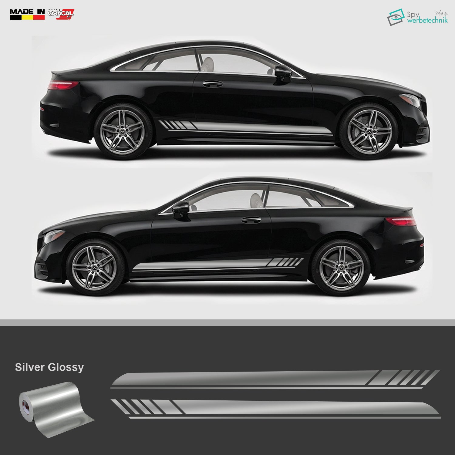 Racing Auto Seitenstreifen Aufkleber | 2er-Set – Detailansicht 2
