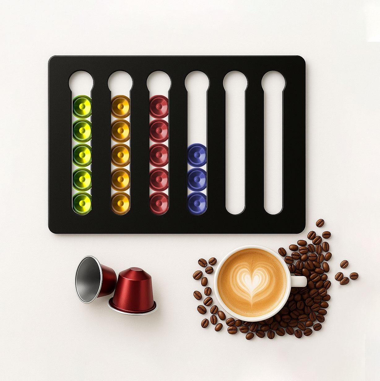 Nespresso Kapselhalter Handmade – Selbstklebend, platzsparend & stylisch (30 Pods) - Spy Werbetechnik