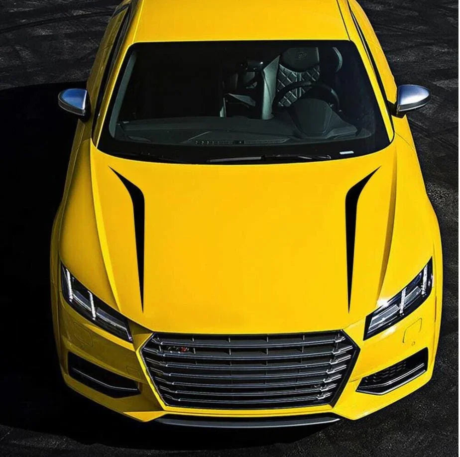 matte black racing hood sticker weatherproof vinyl car bonnet decal