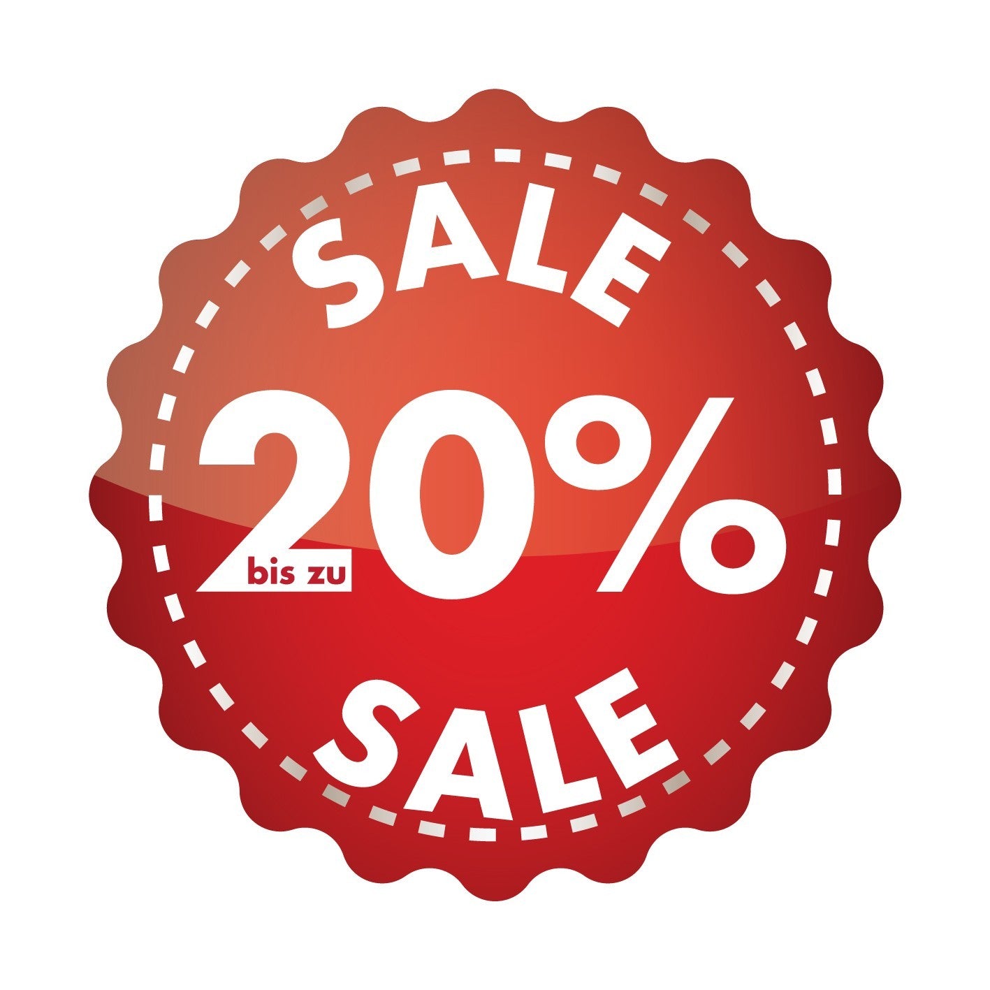 SALE Fensteraufkleber Rund Wunsch Prozent Rabatt Schaufenster Vinyl Sticker