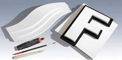 Satz mit 5 A4-Platten, 3mm, Schaumstoff, Komatex, expandiertes PVC, weiß