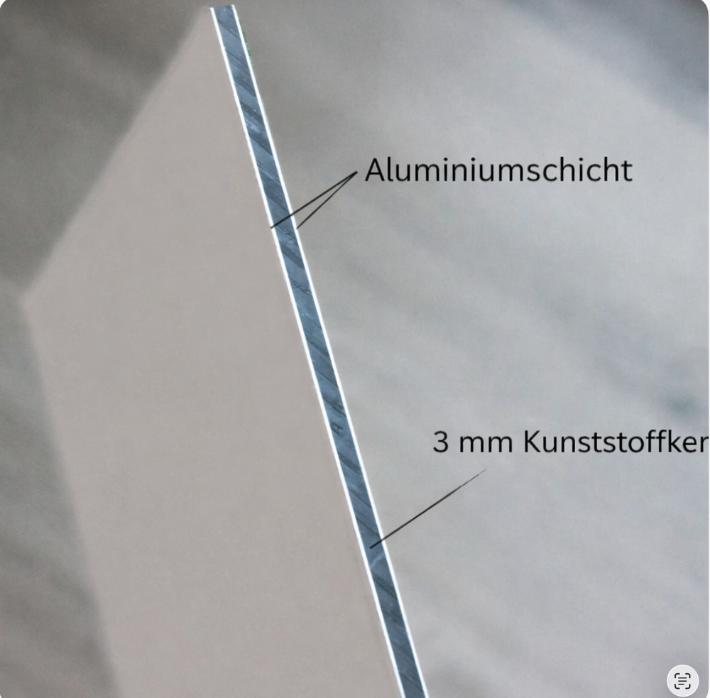 Alu-Verbundplatte 3 mm weiß | 40 x 40 cm – Detailansicht 9