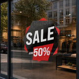 SALE Fensteraufkleber 10% - 70% Rabatt Schaufenster Sticker Vinyl Hochglanz
