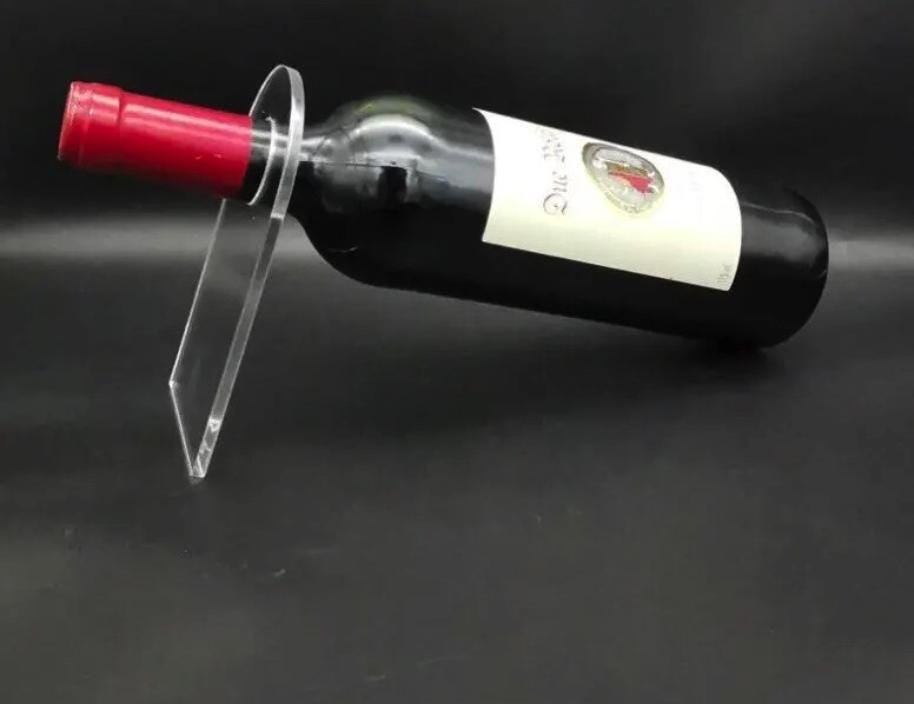 Acryl-Weinflaschenhalter Transparent – Moderner Flaschenständer im Schwebe-Design - Spy Werbetechnik