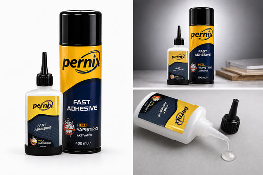Pernix Schnellkleber-Set 100 ml + Aktivator-Spray 400 ml – Sekundenkleber für Plastik, Metall, Holz, Gummi