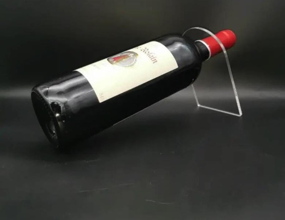 Acryl-Weinflaschenhalter Transparent – Moderner Flaschenständer im Schwebe-Design - Spy Werbetechnik