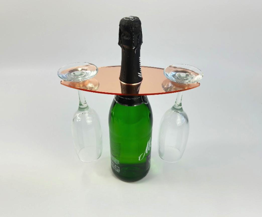 Champagnerglas-Halter aus transparentem Plexiglas – Eleganter Acrylständer für Events & Hochzeiten - Spy Werbetechnik