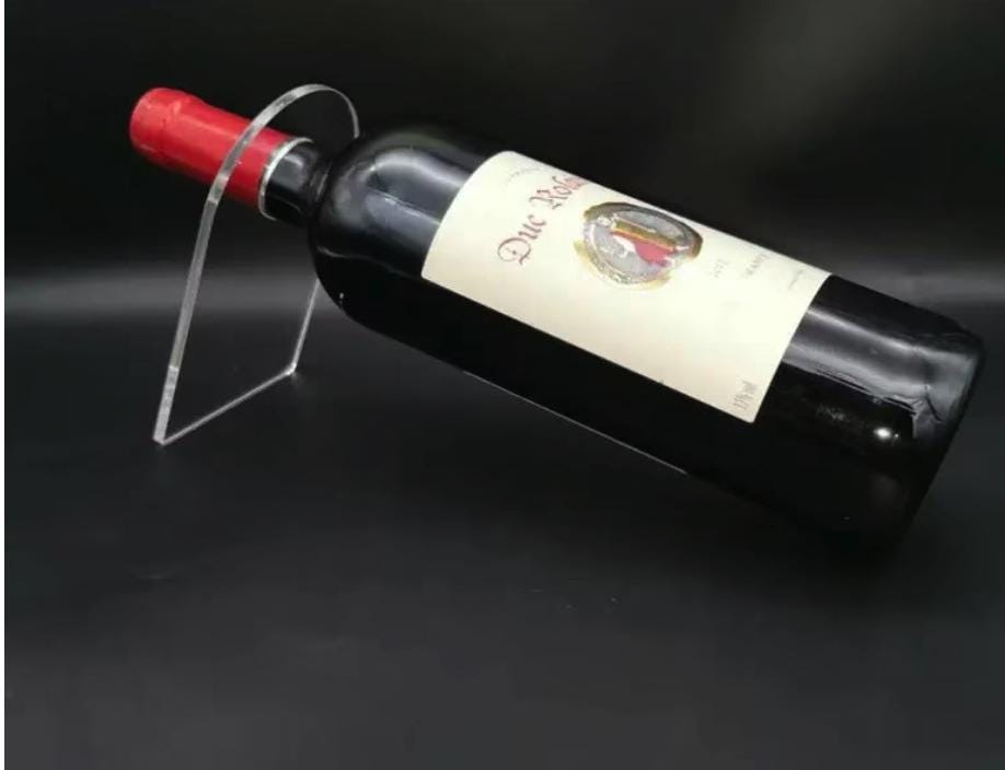 Acryl-Weinflaschenhalter Transparent – Moderner Flaschenständer im Schwebe-Design - Spy Werbetechnik