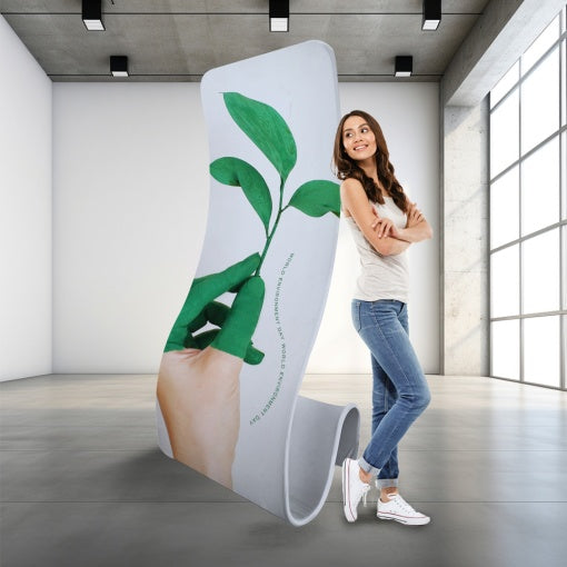 Click-System Totem 2,28 m – leichtes, kompakt verpackbares Textildisplay mit Tragetasche für mobilen Einsatz