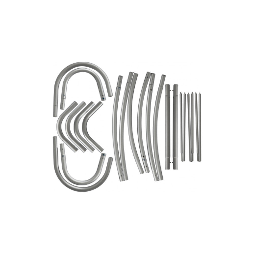 Click-System Totem 2,28 m – werkzeugloser Aufbau in wenigen Schritten, leichte Aluminiumstruktur
