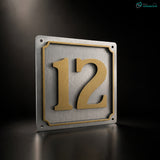 Individuelles Hausnummernschild 11x11 cm – Alu-Verbund mit 3D Plexiglas-Ziffern – personalisierbar