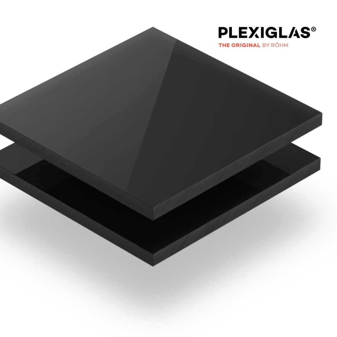 Set 5 Deko-Wandplatten aus schwarzem Plexiglas 3 mm – 20×8 cm - Spy Werbetechnik