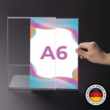 A6 Menühalter aus Acryl (Hochformat) – L-Form, 5er-Set - Spy Werbetechnik