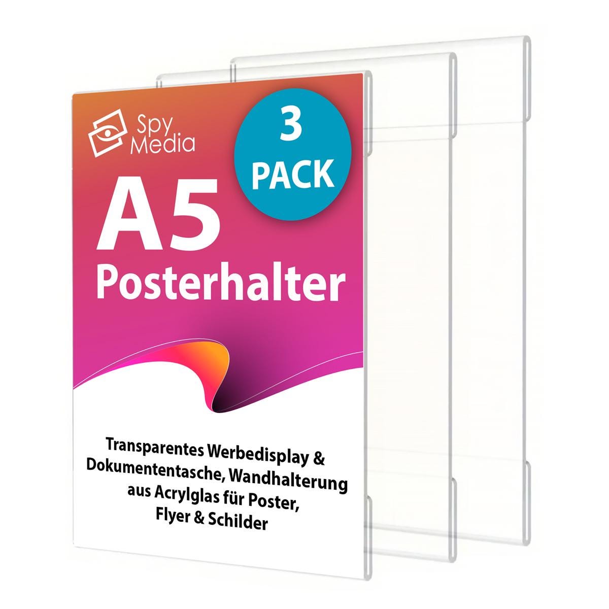 Plexiglas Aufsteller Set (3 Stück) | Eleganter Acryl Halter für Restaurant, Geschäft, Empfang & Büro - Spy Werbetechnik