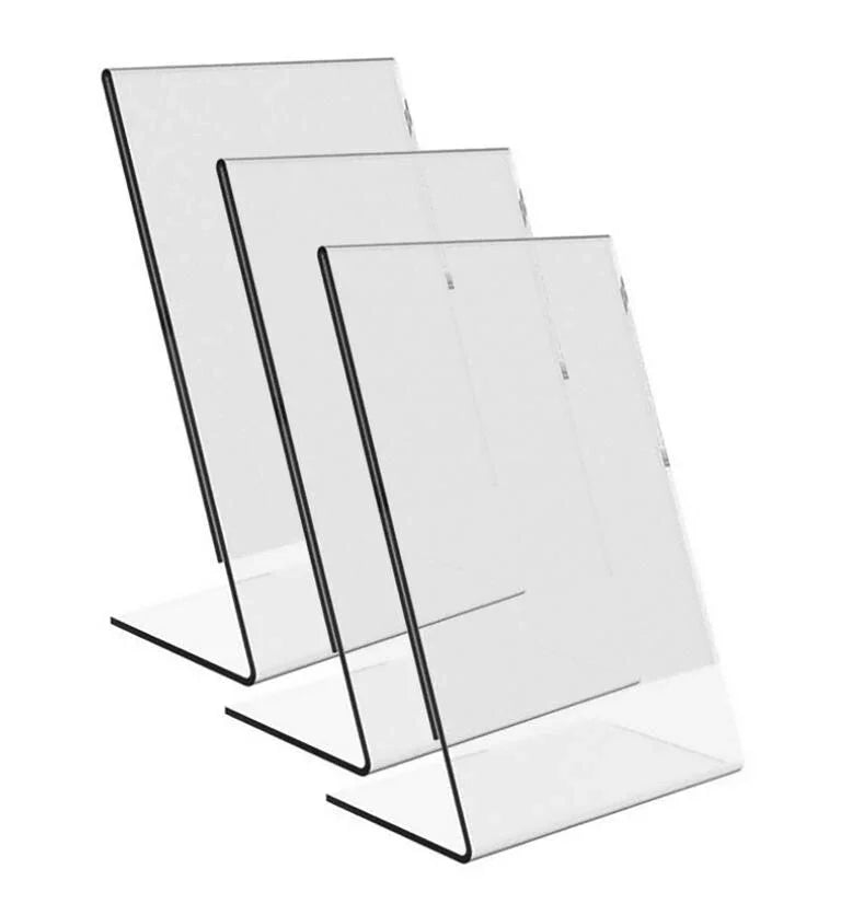 A5 Menühalter aus Acryl (Hochformat) – L-Form, 3er-Set - Spy Werbetechnik