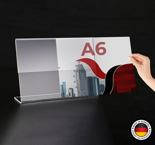 a6 menuehalter acryl querformat 5er set