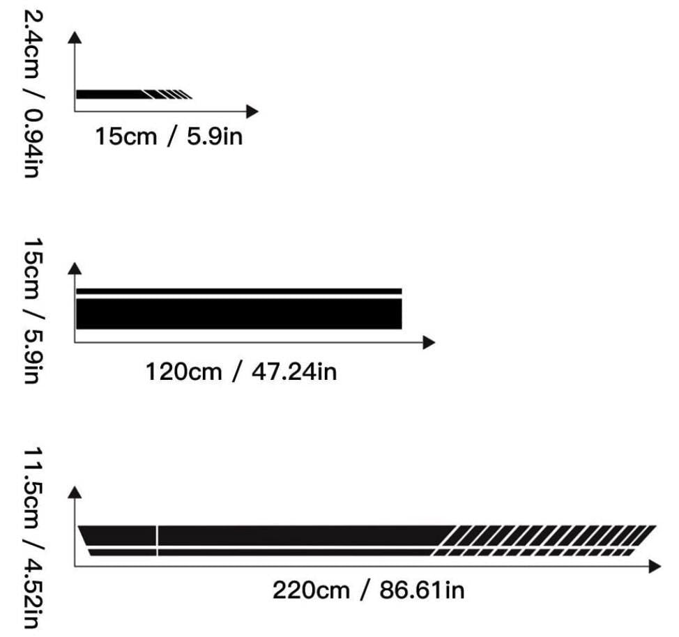 black vinyl car decal set hood side stripe mirror stickers