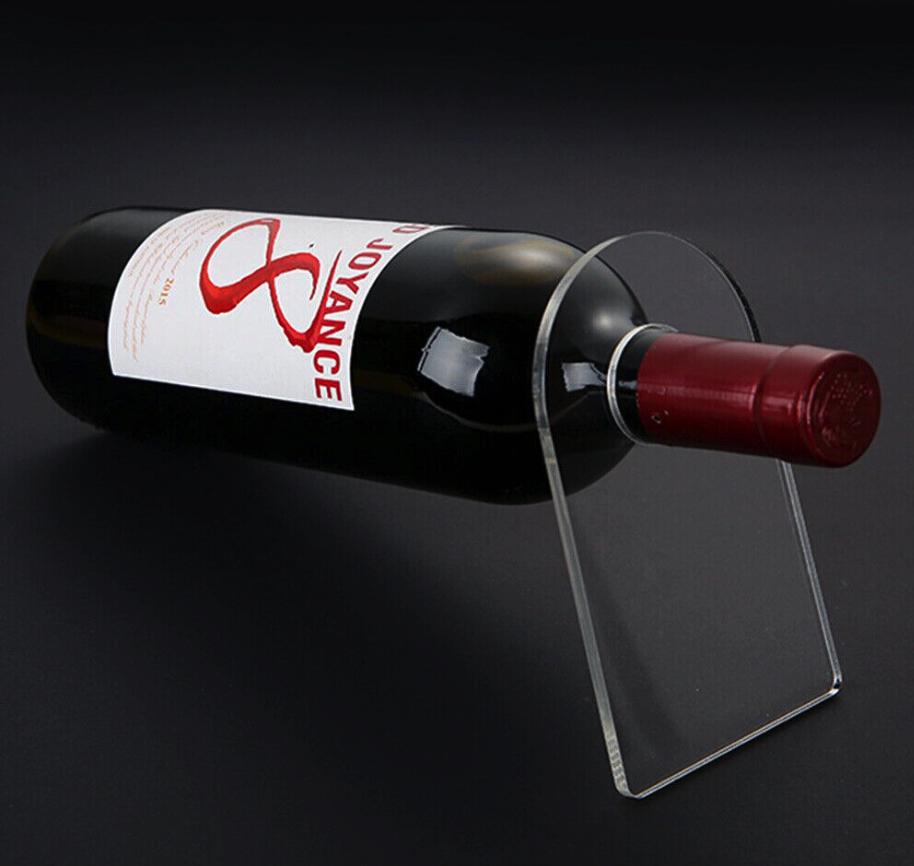 Acryl-Weinflaschenhalter Transparent – Moderner Flaschenständer im Schwebe-Design - Spy Werbetechnik