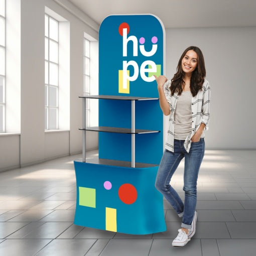 Textil-Schreibtisch 90 × 195 cm | Leichtes Click-System Display