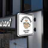 leuchtkasten quadratisch wandausleger doppelseitig beleuchtet 75 cm – Seitenansicht, 70 mm Profil