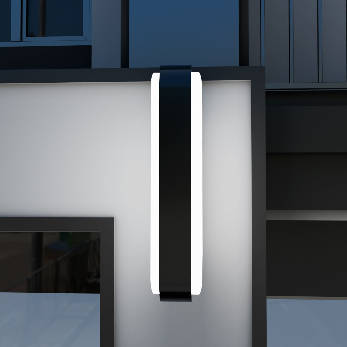 leuchtkasten quadratisch wandausleger doppelseitig beleuchtet 75 cm – Detail, Wandhalterung