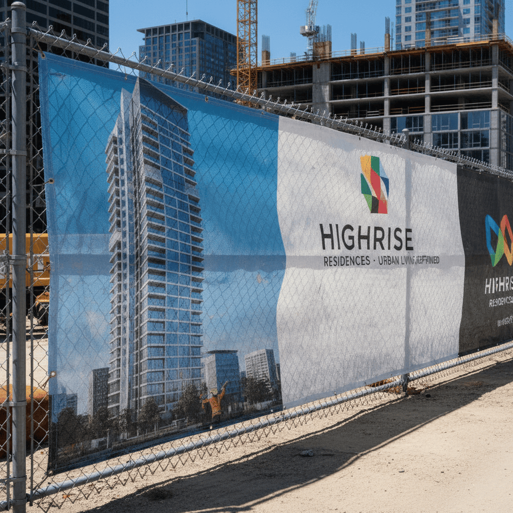 Mesh PVC Banner – verstärkte Kanten und Metallösen für stabile Befestigung