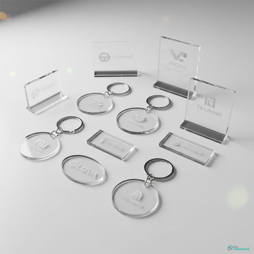 Acryl-Schlüsselanhänger & Mini-Displays mit Gravur