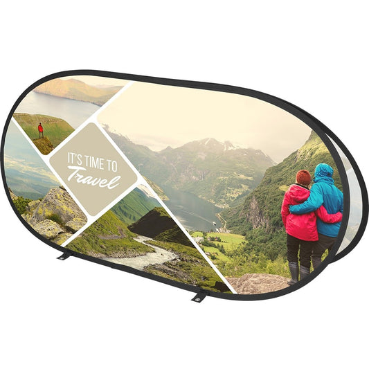 Pop-up Banner 120 x 70 cm – mobiler Werbeaufsteller für Indoor- und Outdoor-Einsätze, Gesamtansicht