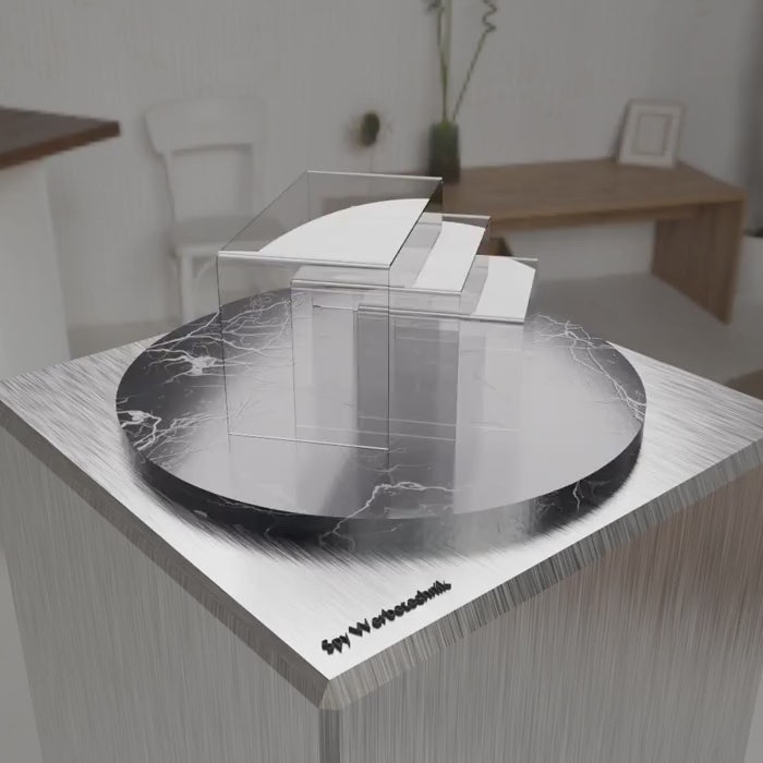 Set mit 3 Acryl Podesten – Plexiglas U-Aufsteller, Transparent & Stabil, Präsentationsständer für Produkte, Deko - Schaufenster