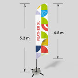 Großformatige XL Kordfahne 5,2 m an der Fassade mit Firmenlogo bedruckt